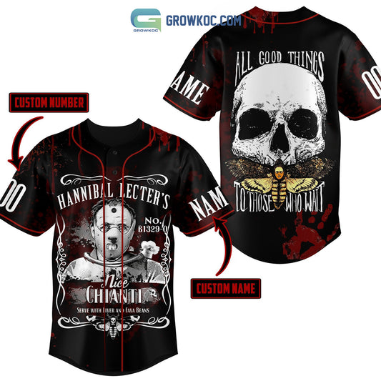 Hannibal Lecter’s Nice Chianti Serve With Liver And Fava Beans Personalized Baseball Jersey