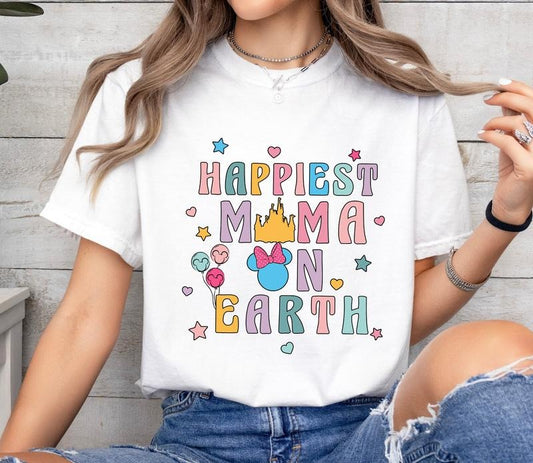 Happiest Mama On Earth cute Tshirt Sweatshirt, Mouse Balloon Tee, Mom Squad Shirt, Mom Gift, Mama Tee, Happy Mother's Day...