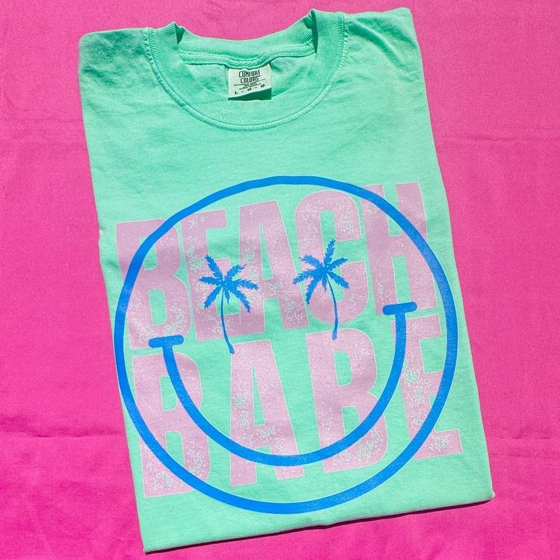 Happy Beach Babe Comfort Colors T-Shirt 'NLB' Hoodie, Sweatshirt | WearSparks.com