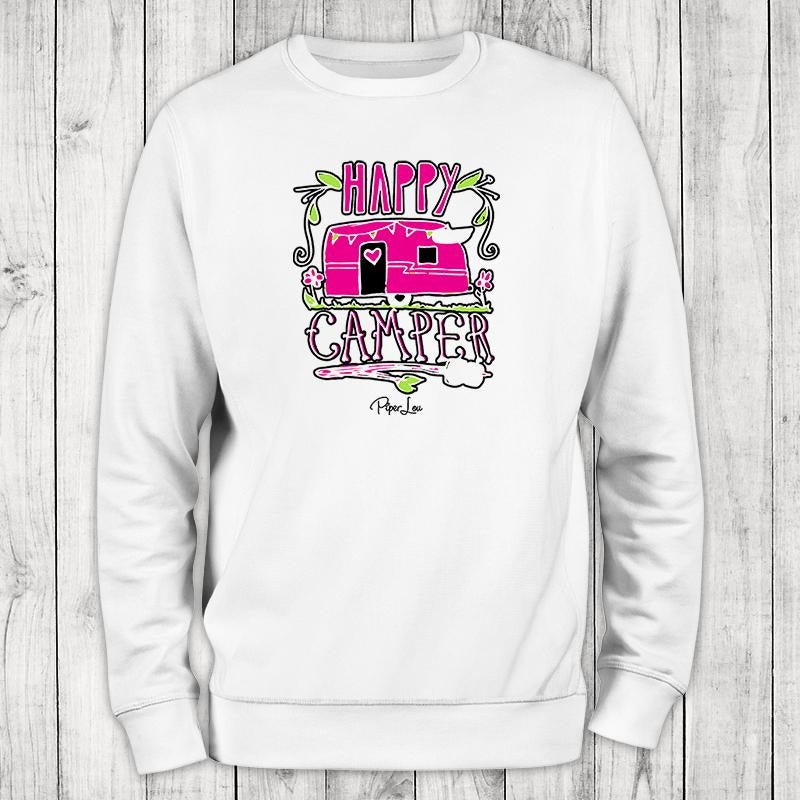 Happy Camper Pink Sweatshirt, #cute #camping T-Shirts, Hoodie | WearSparks.com