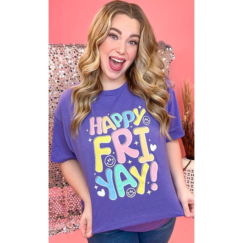 Happy Fri-Yay Graphic T-Shirt Hoodie, Sweatshirt | WearSparks.com