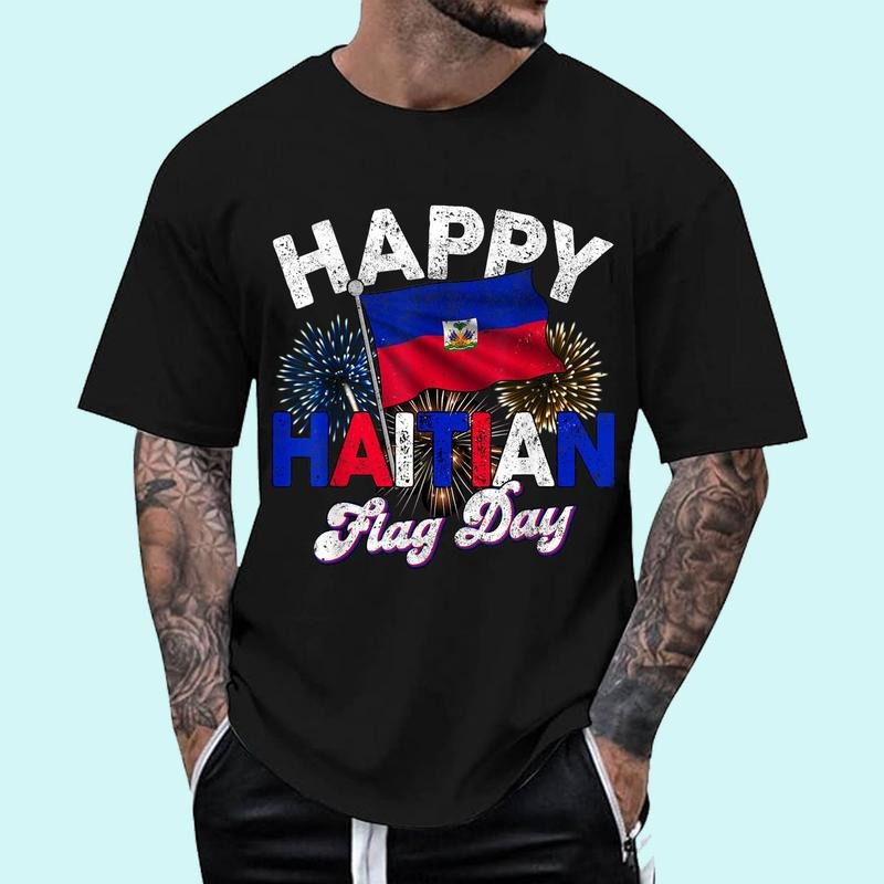 Happy Haitian Flag Day Pride Haiti 1804 Mens Womens Unisex T-Shirt, Cotton 100%, Top Trending Fashion Hoodie, Sweatshirt