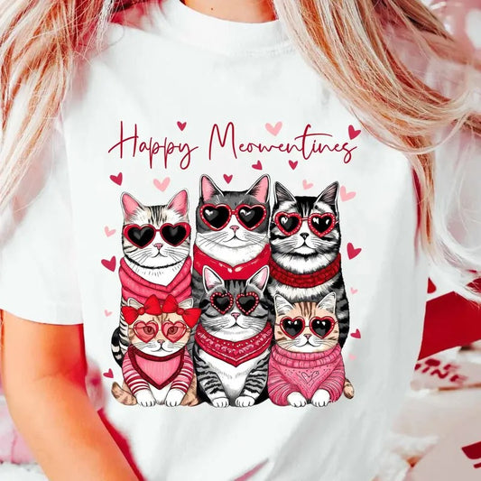 Happy Meowentines Valentine Cat Love Shirt, Valentine Cat Shirt, Cat Lover Shirt, Meowy Valentine Shirt, Valentine Gift,...