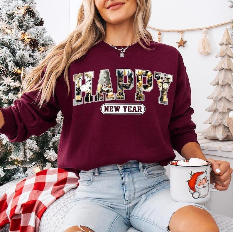 Happy New Year 2025 , Happy New Year 2025 , Girls New Year Trip , 2025 Holiday Sweatshirt, New Year Party Sweatshirt...