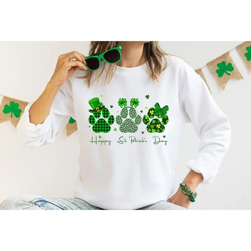 Happy St Pawtrick's Day Dog Paw Shirtst Patrick's Day Paws Shirtdog Paw St Paddys Day Shirt Gift For Dog Lover St...