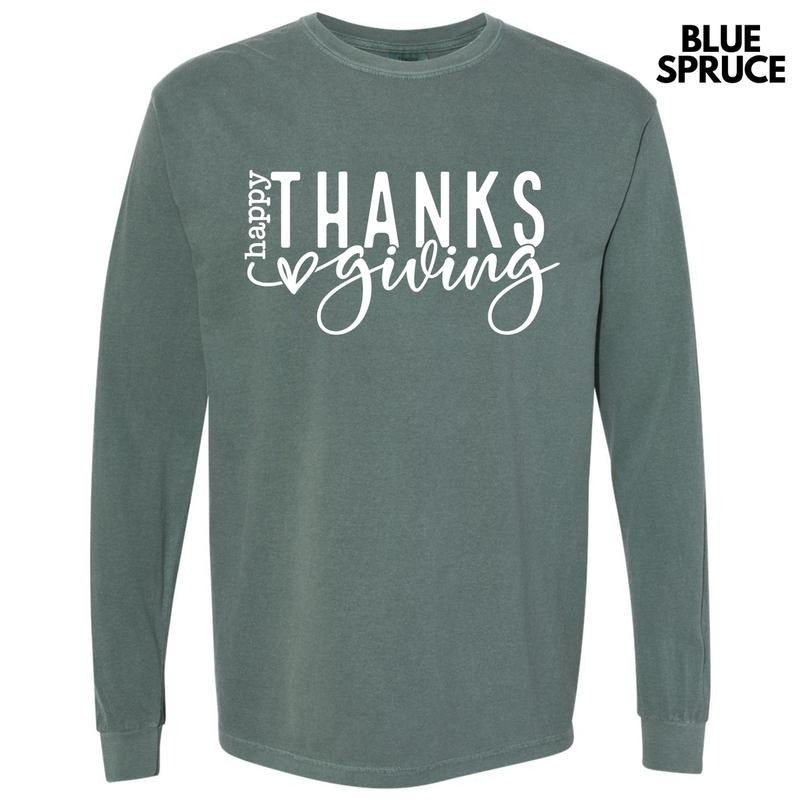 Happy Thanksgiving White Long Sleeve Comfort Colors T-Shirt 'NLB' Hoodie, Sweatshirt | WearSparks.com