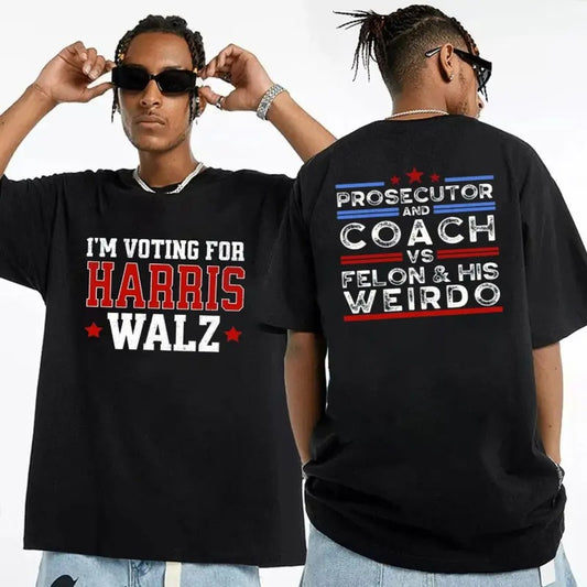 Harris Walz 2024 T Shirt, Sweatshirt, Prosecutor And Coach Vs Felon And His Weirdo T Shirt, Democrat's Tee, Harris 24...
