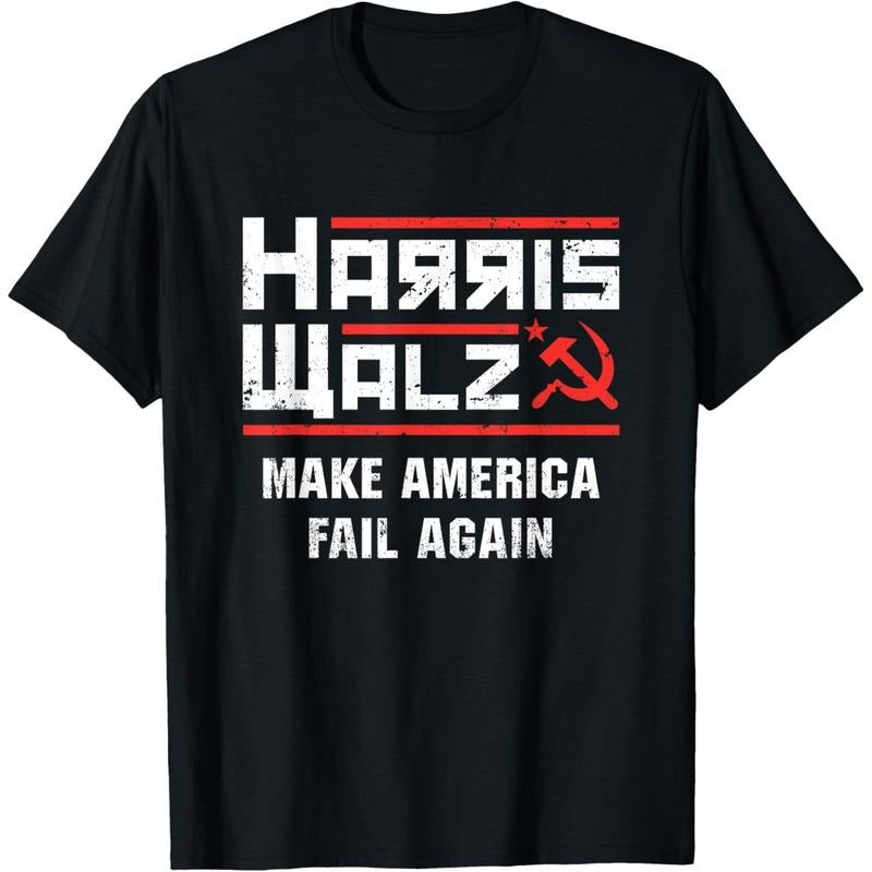 Harris Walz Make America Fail Again Anti Kamala Socialist T-Shirt made in usa Hoodie, Sweatshirt | WearSparks.com