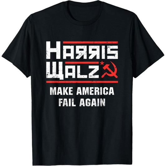 Harris Walz Make America Fail Again Anti Kamala Socialist T-Shirt made in usa Hoodie, Sweatshirt | WearSparks.com