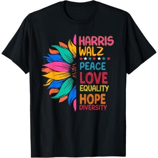 Harris Walz Peace Love Equality Hope Diversity T-Shirt Made in USA Hoodie, Sweatshirt | WearSparks.com