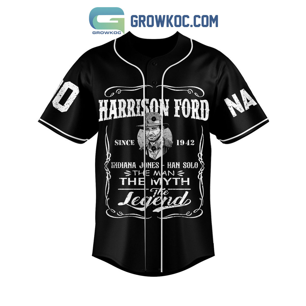 Harrison Ford Indiana Jones Han Solo The Legend Personalized Baseball Jersey