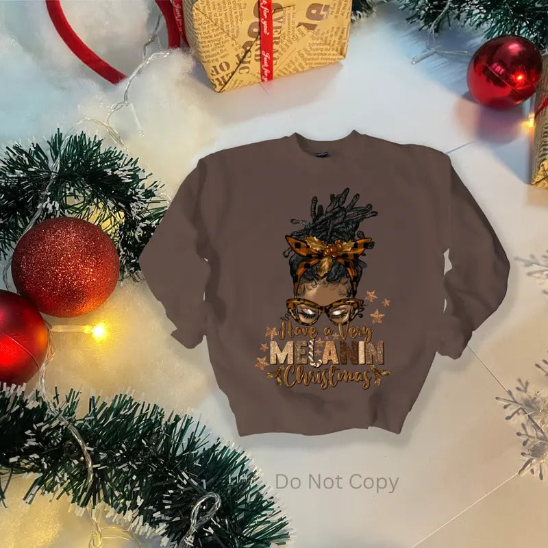 Have A Very Melanin Christmas DTF Transfer ONLY - This is NOT a T Shirt Hoodie, Sweatshirt | WearSparks.com