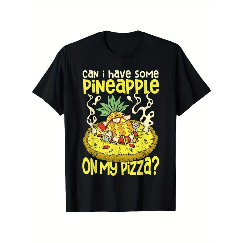 Hawaiian Pizza & Pineapple Graphic Tee - 100% Cotton, Casual T-Shirt for All Seasons, Perfect Gift for Men & Women Made...