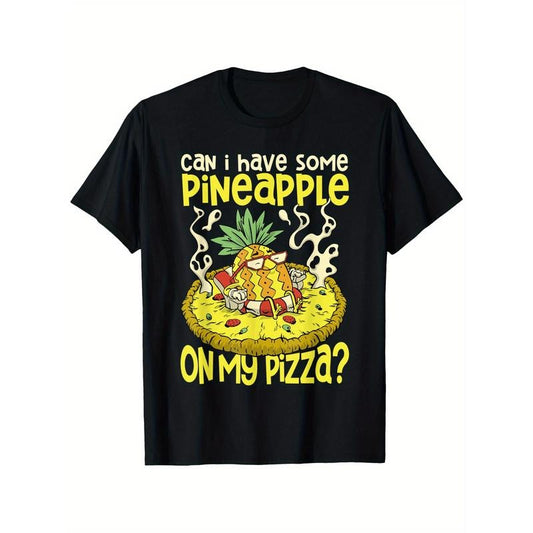 Hawaiian Pizza & Pineapple Graphic Tee - 100% Cotton, Casual T-Shirt for All Seasons, Perfect Gift for Men & Women Made...