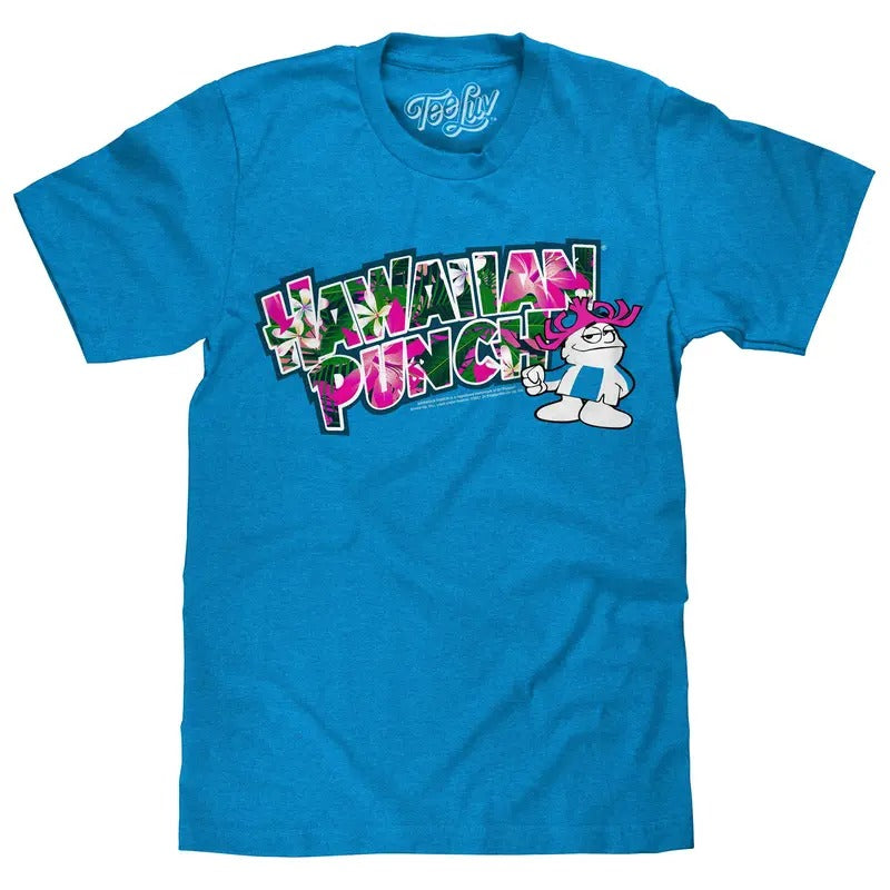Hawaiian Punch Floral Print T-Shirt - Blue Hoodie, Sweatshirt | WearSparks.com