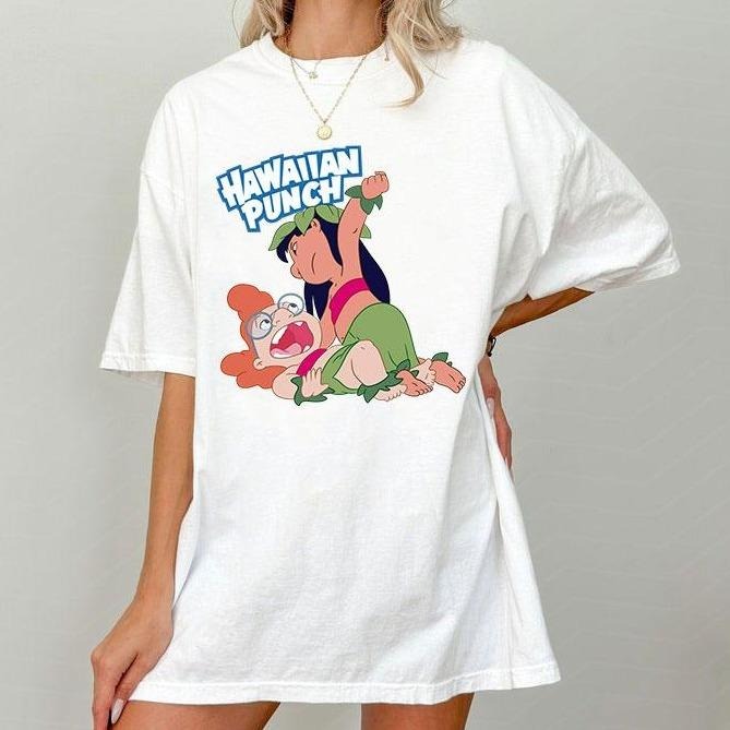 Hawaiian Punch Lillo and Stich Inspired Tee, Fight Club Tshirt, Aloha Hawaiian Vibes Shirt, Vintage Summer T-shirt, Retro...