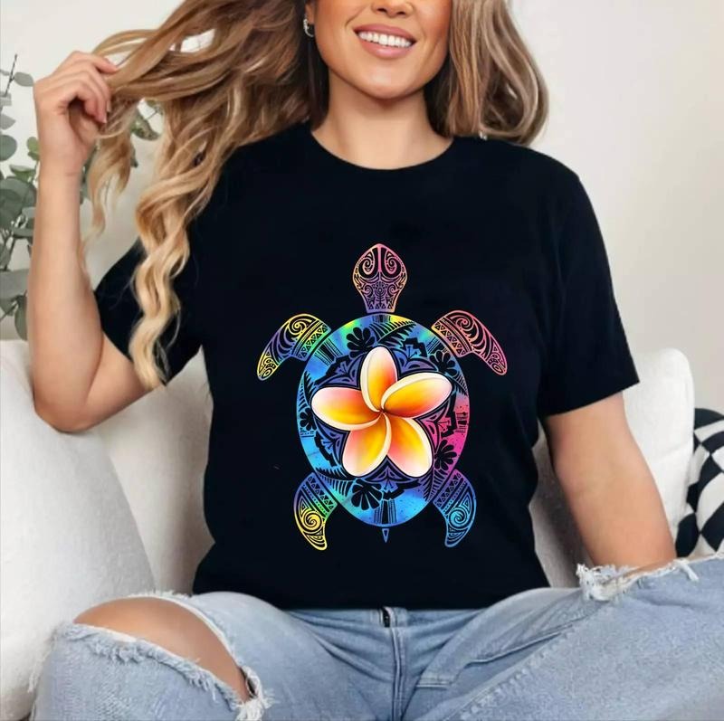 Hawaiian Tie Dye Sea Turtle Hawaii for men and women T-Shirt | Unisex Cotton Tee, Short Sleeve, Size S-3XL Hoodie, Sweatshirt