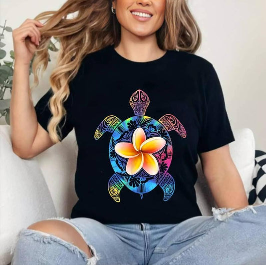 Hawaiian Tie Dye Sea Turtle Hawaii for men and women T-Shirt | Unisex Cotton Tee, Short Sleeve, Size S-3XL Hoodie, Sweatshirt