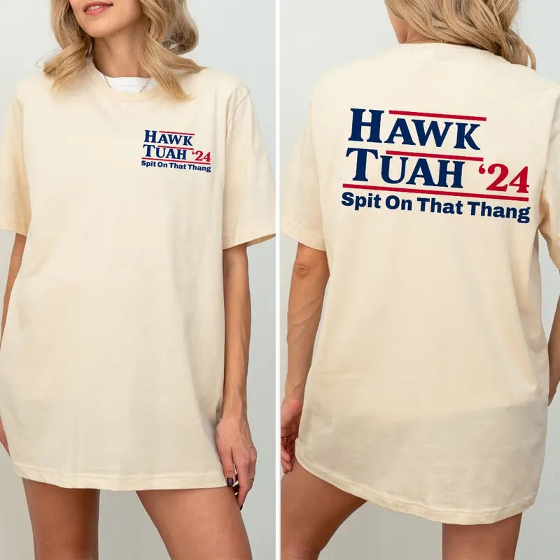 Hawk Tuah Shirt Slip On That Thang 2 Sides T-shirt, Hawk Tuah '24 Funny Shirt Hoodie, Sweatshirt | WearSparks.com