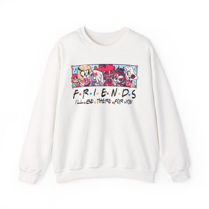 Hazbin Hotel Friend Shirt Alastor Charlie Angel Dust 100% US Cotton Relaxed Fit Crew Neckline Casual Top A1 Hoodie,...