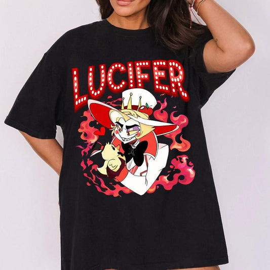 Hazbin Hotel Lucifer Shirt, Unisex shirt, For Men, For Women, Womenswear Top Streetwear Tshirt Crewneck Hoodie, Sweatshirt