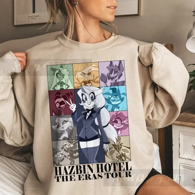 Hazbin Hotel The Eras Tour Crewneck Sweatshirt T-Shirts, Hoodie | WearSparks.com
