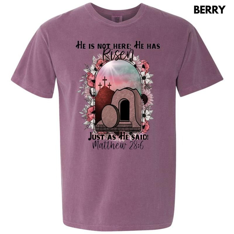 He Has Risen Comfort Colors T-Shirt Hoodie, Sweatshirt | WearSparks.com