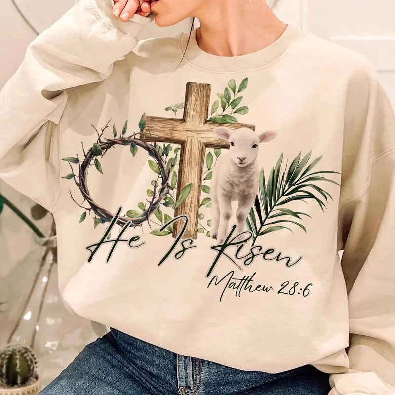 He Is Risen DTF Transfer - THIS IS NOT A SHIRT Hoodie, Sweatshirt | WearSparks.com