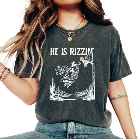 He Is Rizzin' T-Shirt, He Is Rizzen Funny Easter Shirt, He Is Rizzin Jesus Shirt, Christian Easter Shirt, Easter Day Gift...