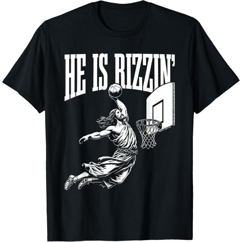 He Is Rizzin Funny Jesus Basketball Meme T-Shirt Hoodie, Sweatshirt | WearSparks.com