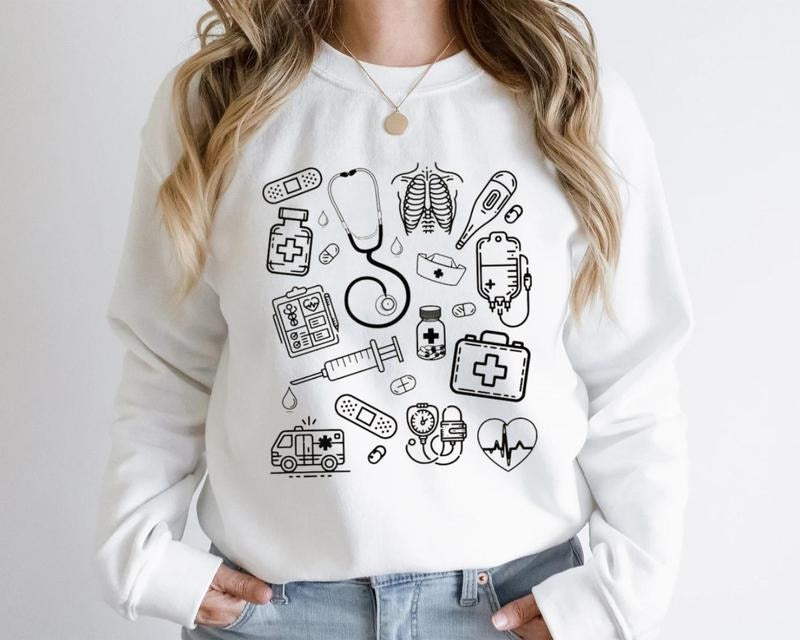 Healthcare Crewneck Sweatshirt, Nurse Sweatshirt, Medical Sweatshirt, Gift for Nurse, Trendy Sweaters T-Shirts, Hoodie