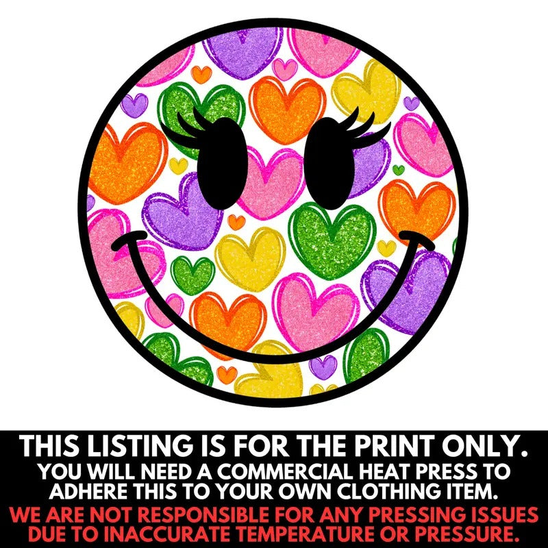 Heart Filled Happy Face Print - PRINT ONLY T-Shirts, Hoodie, Sweatshirt | WearSparks.com