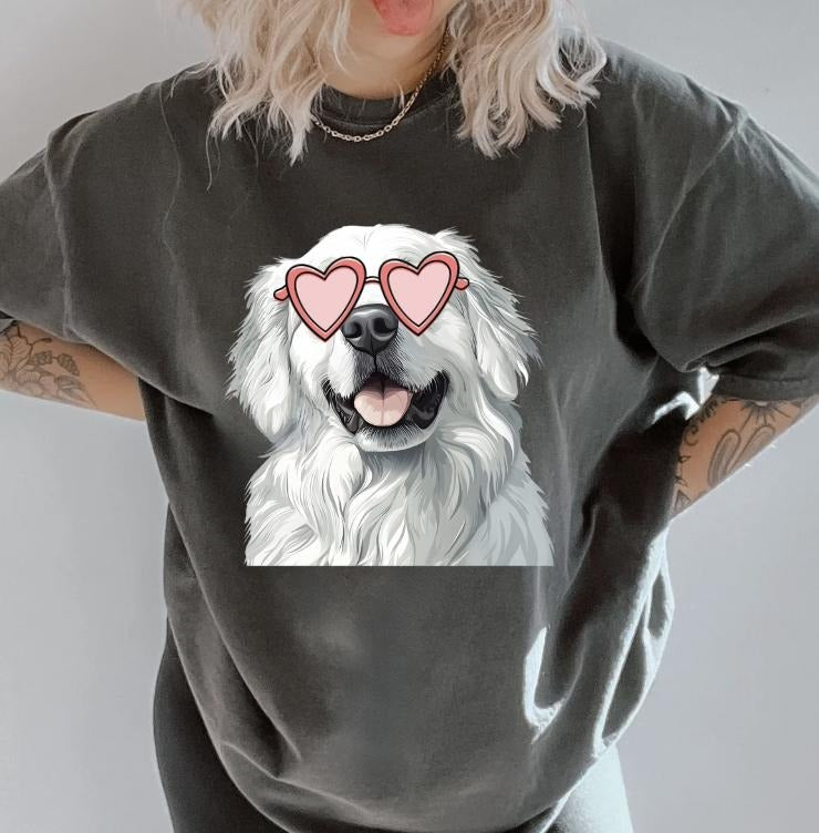 Heart Glasses Great Pyrenees Shirt ~ Unisex Apparel Relaxed Fit Printed In The USA Clothing Womenswear Casual Comfort...