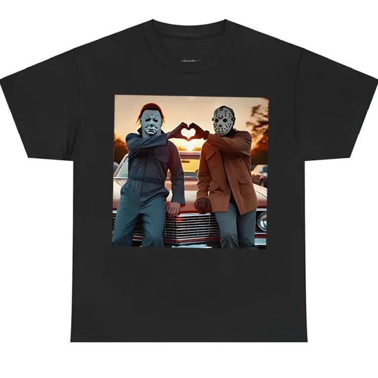 Heart Hand Killer Horror Movie Shirt, Friends Horror Characters Shirt, Funny Halloween, Horror Movie Killers Shirt, Hot...