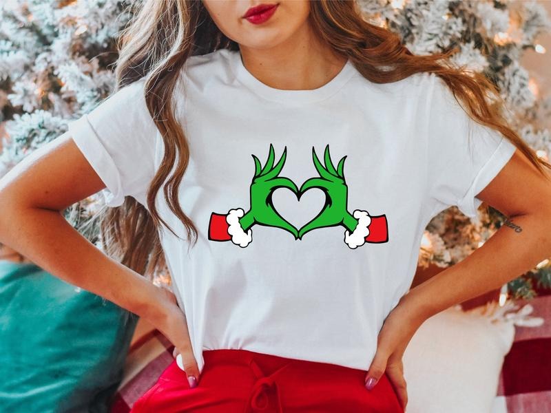 Heart Hands Christmas Shirt, Matching Christmas Party Tees, Unisex X-mas Gift Shirt, Couples Holiday Tee. Hoodie, Sweatshirt
