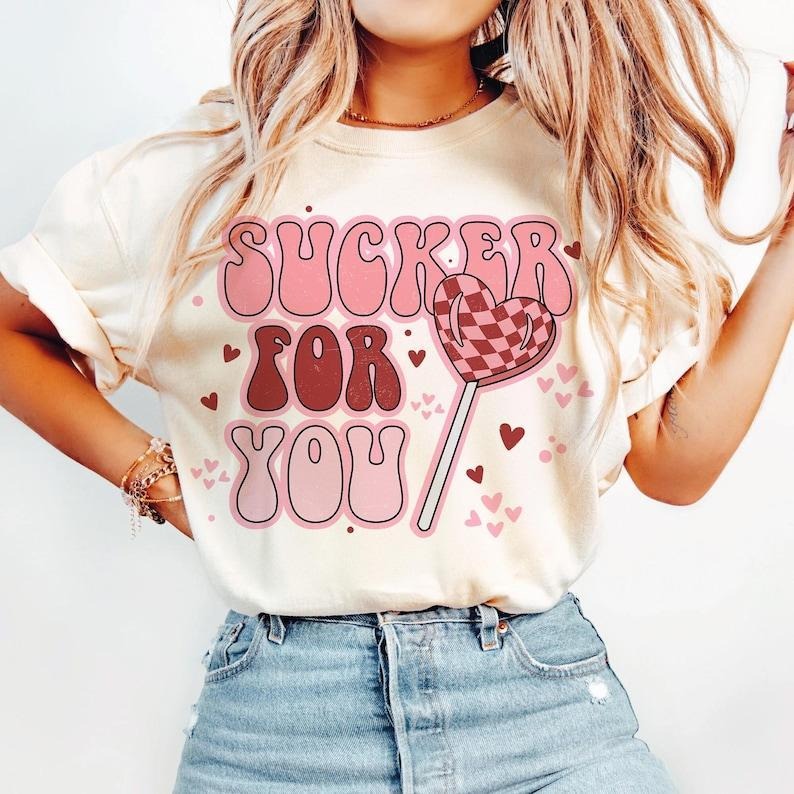 Heart Sucker Shirt, Sucker For You Shirt, Happy Valentines Day Shirt, Retro Valentine, Funny Valentine Shirt Hoodie,...