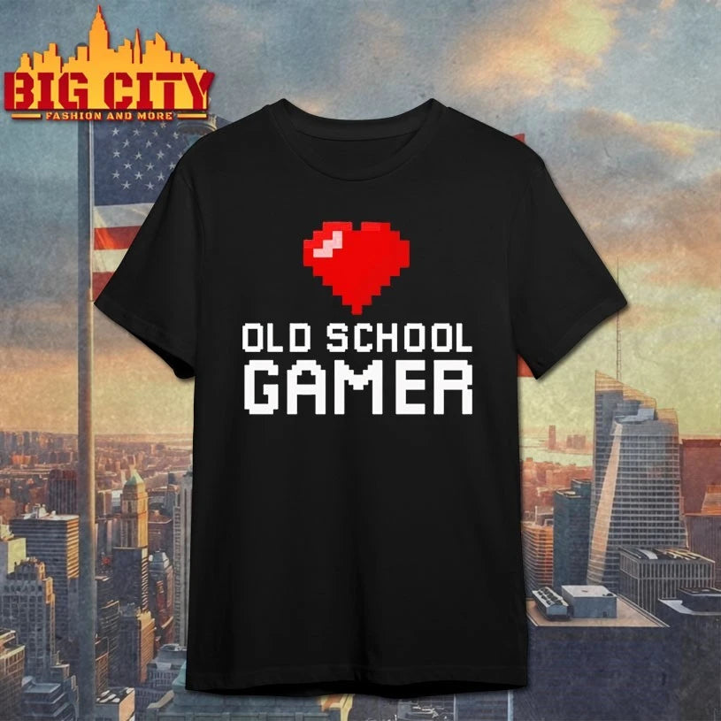 Heart old school gamer shirt