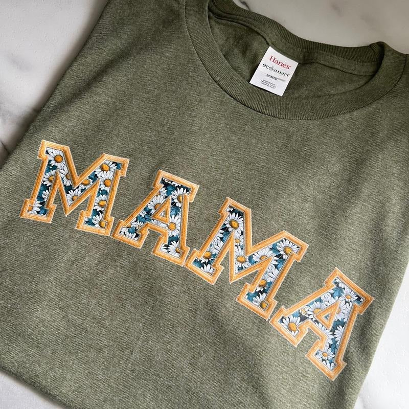 Heathered Green Floral Mama Shirt Hoodie, Sweatshirt | WearSparks.com
