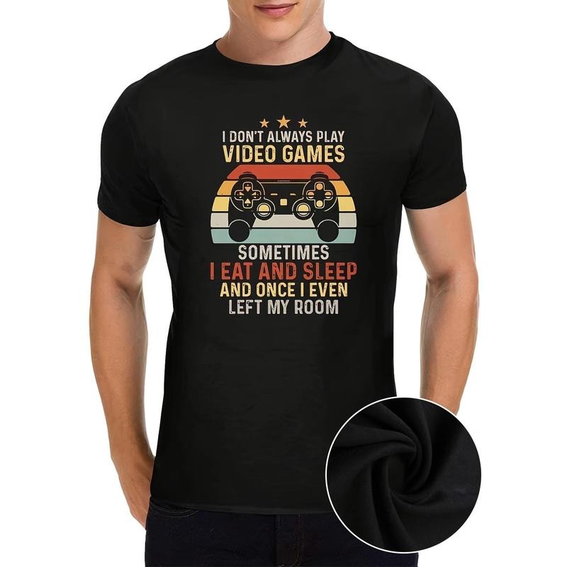 Heavy Cotton Funny Gamer T-Shirt for Men - Humorous Video Game Controller Design, Relaxed Fit, Soft Fabric, Colorful...
