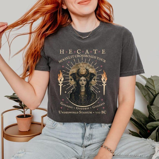 Hecate Moonlit Crossroads Shirt, Under World Stadium, Booktok Shirt, Greek Mythology, Greek Apparel, Wrath Of The Triple...