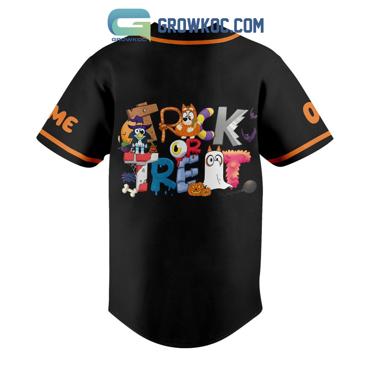 Heelerween Trick Or Treact Bluey Personalized Baseball Jersey