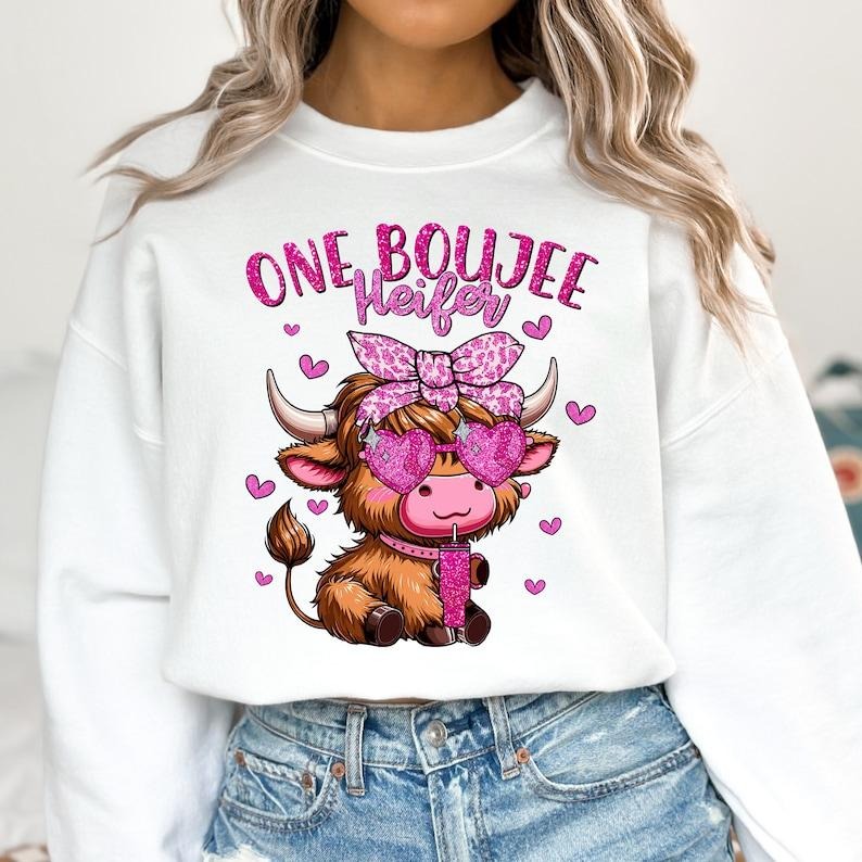 Heifer Highland Cow Valentine Sweatshirt, Western Valentines Shirt , Country Western , Love , Hoodie | WearSparks.com