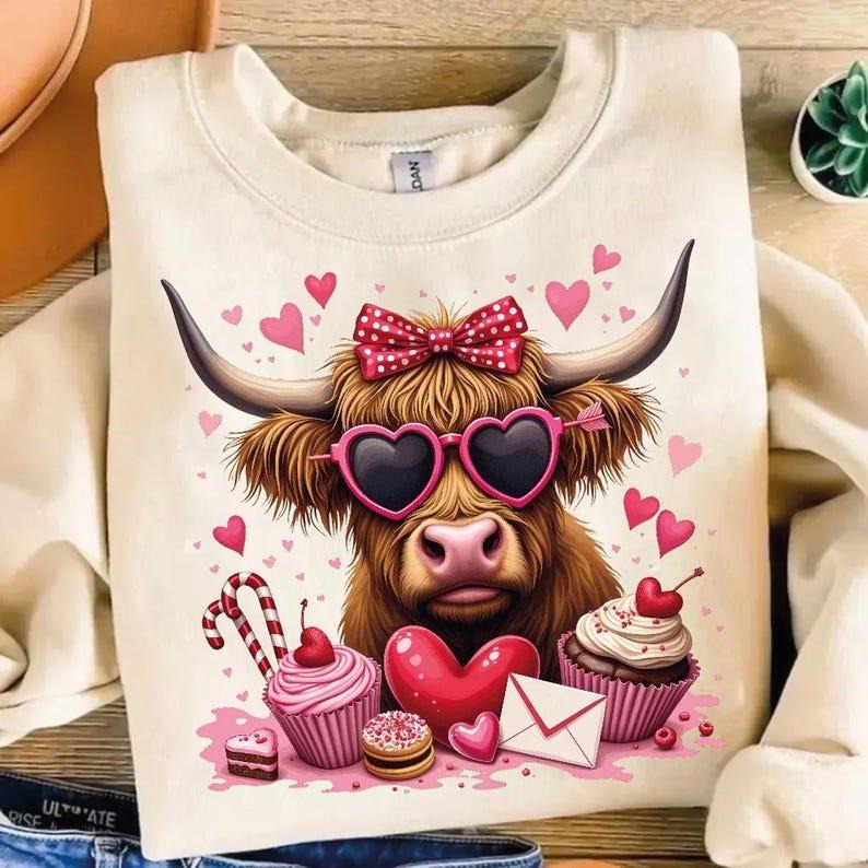 Heifer Valentine Crewneck | Country Western Sweatshirt | Love You Till Cows Come Home T-Shirts, Hoodie | WearSparks.com