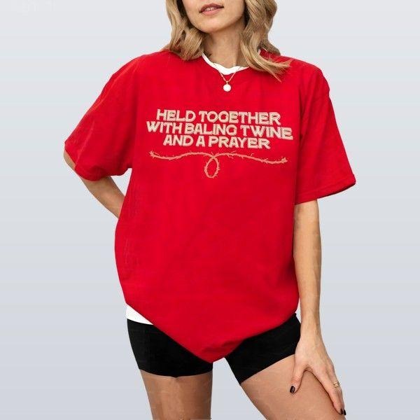 Held Together With Baling Twine And A Prayer T-shirt Retro Graphic Gift For Her Hoodie, Sweatshirt | WearSparks.com