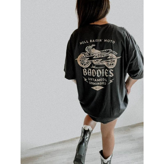 Hell Raisin' Moto Baddies Tee, motorcycle tee, trendy tee, boho edgy grunge shirt Hoodie, Sweatshirt | WearSparks.com