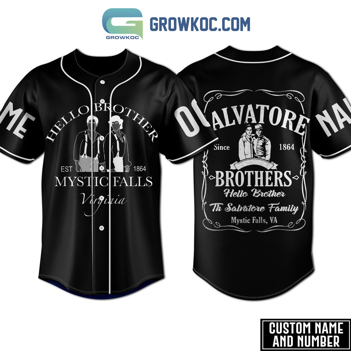 Hello Brother Mystic Falls Virginia Personalized Baseball Jersey