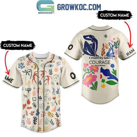 Henri Matisse Creativity Takes Courage Personalized Baseball Jersey