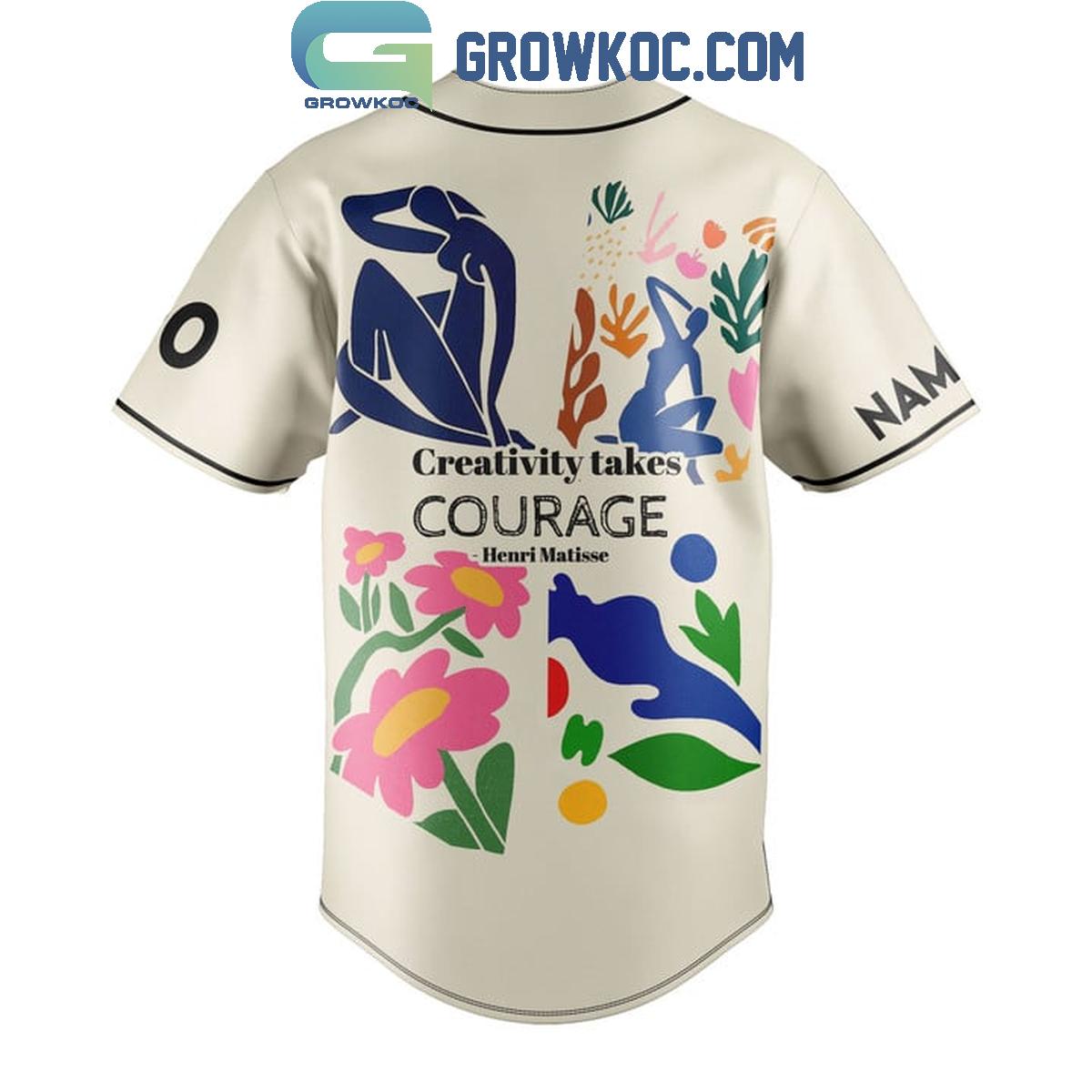 Henri Matisse Creativity Takes Courage Personalized Baseball Jersey