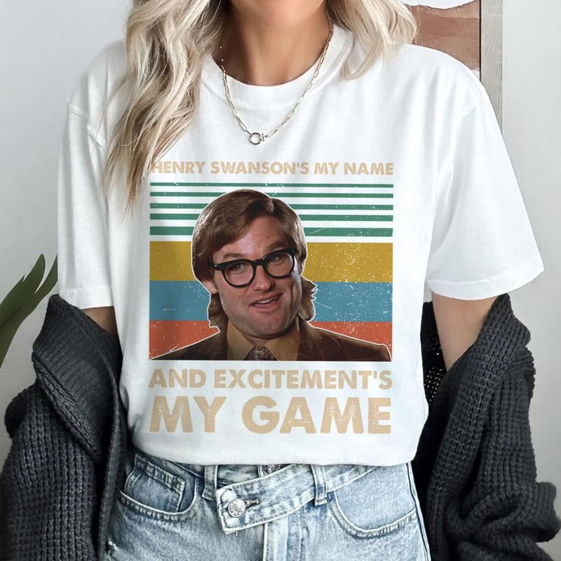 Henry Swanson's My Name And Excitement's My Game Vintage Shirt Big Trouble In Little China Movie Tee Hoodie, Sweatshirt