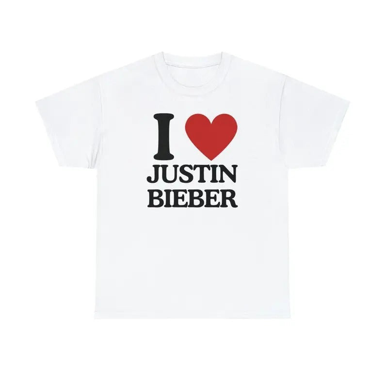 I Love Justin Bieber- Tee - Unisex T-Shirt,  Trending shirt, Gift for him/ Her, Gift For Justin Bieber Fan, Shortsleeve...